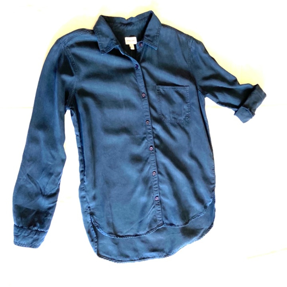 NWT Navy Blue Button Down Top